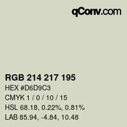 Código de color: RGB 214 217 195 | qconv.com
