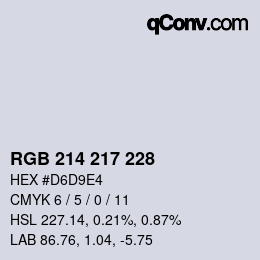 Código de color: RGB 214 217 228 | qconv.com
