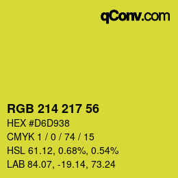 カラーコード: RGB 214 217 56 | qconv.com