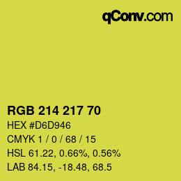 颜色代码: RGB 214 217 70 | qconv.com