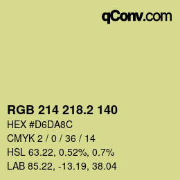 カラーコード: RGB 214 218.2 140 | qconv.com