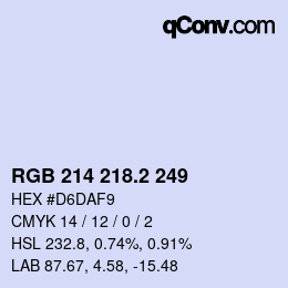 カラーコード: RGB 214 218.2 249 | qconv.com