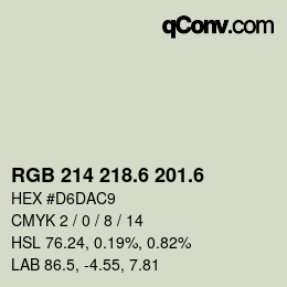 カラーコード: RGB 214 218.6 201.6 | qconv.com