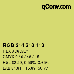 Color code: RGB 214 218 113 | qconv.com