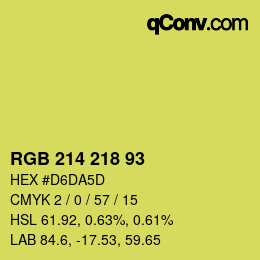 Color code: RGB 214 218 93 | qconv.com