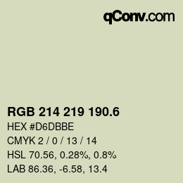 カラーコード: RGB 214 219 190.6 | qconv.com