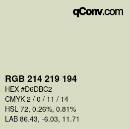 Code couleur: RGB 214 219 194 | qconv.com