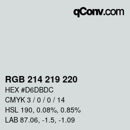 Color code: RGB 214 219 220 | qconv.com