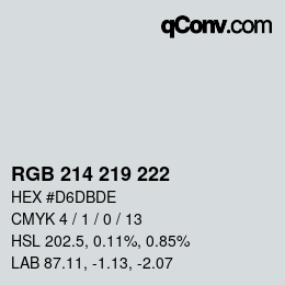 颜色代码: RGB 214 219 222 | qconv.com