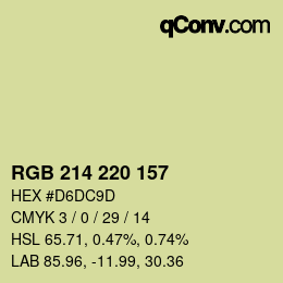 颜色代码: RGB 214 220 157 | qconv.com