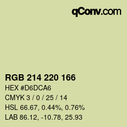 Color code: RGB 214 220 166 | qconv.com