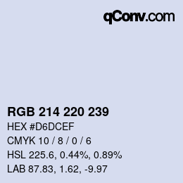 Color code: RGB 214 220 239 | qconv.com