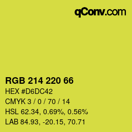 Color code: RGB 214 220 66 | qconv.com