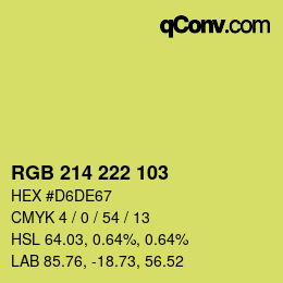 Color code: RGB 214 222 103 | qconv.com