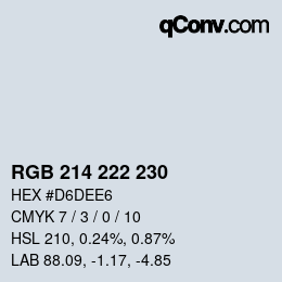 カラーコード: RGB 214 222 230 | qconv.com