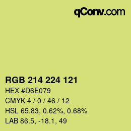 Color code: RGB 214 224 121 | qconv.com