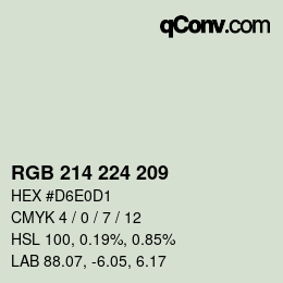 Color code: RGB 214 224 209 | qconv.com