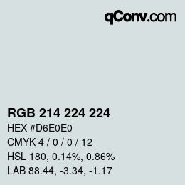 Color code: RGB 214 224 224 | qconv.com