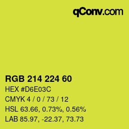 カラーコード: RGB 214 224 60 | qconv.com