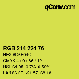 Color code: RGB 214 224 76 | qconv.com