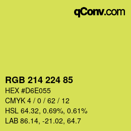 颜色代码: RGB 214 224 85 | qconv.com