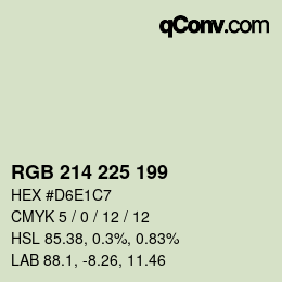 Color code: RGB 214 225 199 | qconv.com