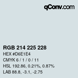 Farbcode: RGB 214 225 228 | qconv.com