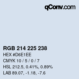 Color code: RGB 214 225 238 | qconv.com