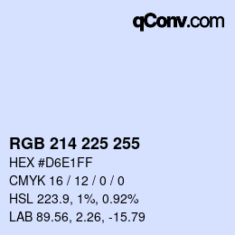Color code: RGB 214 225 255 | qconv.com