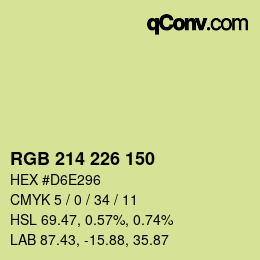 カラーコード: RGB 214 226 150 | qconv.com