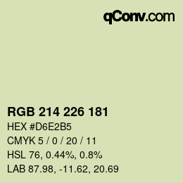 Color code: RGB 214 226 181 | qconv.com