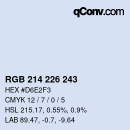 Farbcode: RGB 214 226 243 | qconv.com
