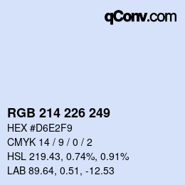 Color code: RGB 214 226 249 | qconv.com