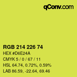 Color code: RGB 214 226 74 | qconv.com