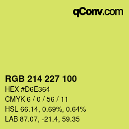 颜色代码: RGB 214 227 100 | qconv.com