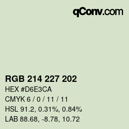 Código de color: RGB 214 227 202 | qconv.com
