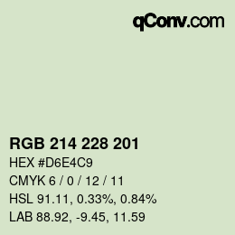 Farbcode: RGB 214 228 201 | qconv.com