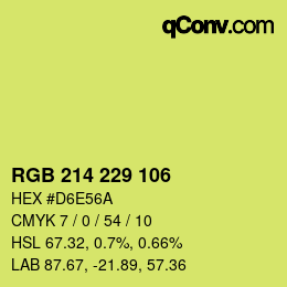 Color code: RGB 214 229 106 | qconv.com