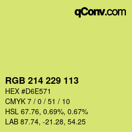 Color code: RGB 214 229 113 | qconv.com
