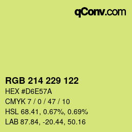 Color code: RGB 214 229 122 | qconv.com