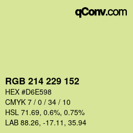 Color code: RGB 214 229 152 | qconv.com