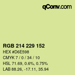 カラーコード: RGB 214 229 152 | qconv.com