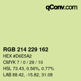 Color code: RGB 214 229 162 | qconv.com