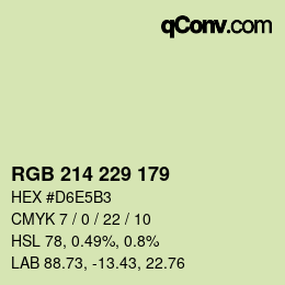 Código de color: RGB 214 229 179 | qconv.com