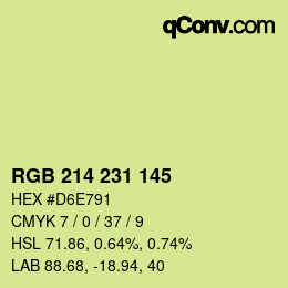 カラーコード: RGB 214 231 145 | qconv.com