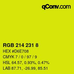 Color code: RGB 214 231 8 | qconv.com