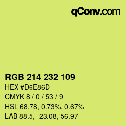 カラーコード: RGB 214 232 109 | qconv.com