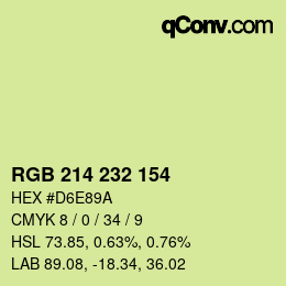 Color code: RGB 214 232 154 | qconv.com