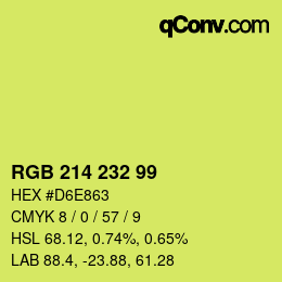 Color code: RGB 214 232 99 | qconv.com