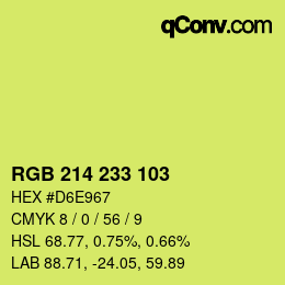 Color code: RGB 214 233 103 | qconv.com